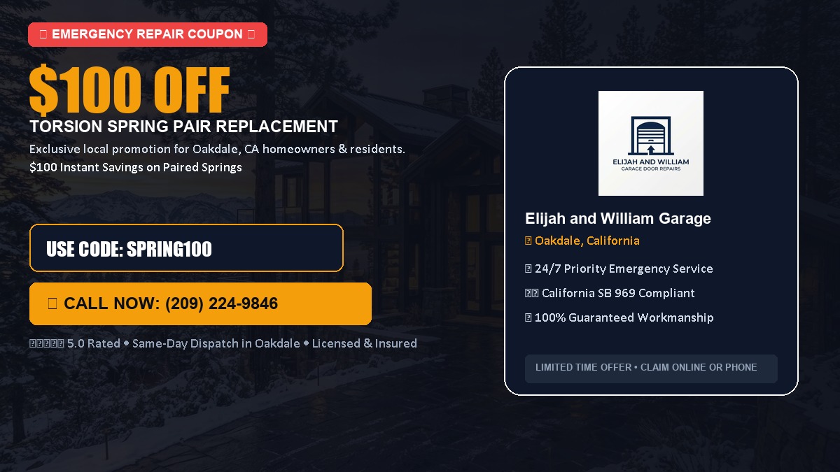 $100 OFF Heavy-Duty Torsion Spring Pair Replacement in Oakdale, CA